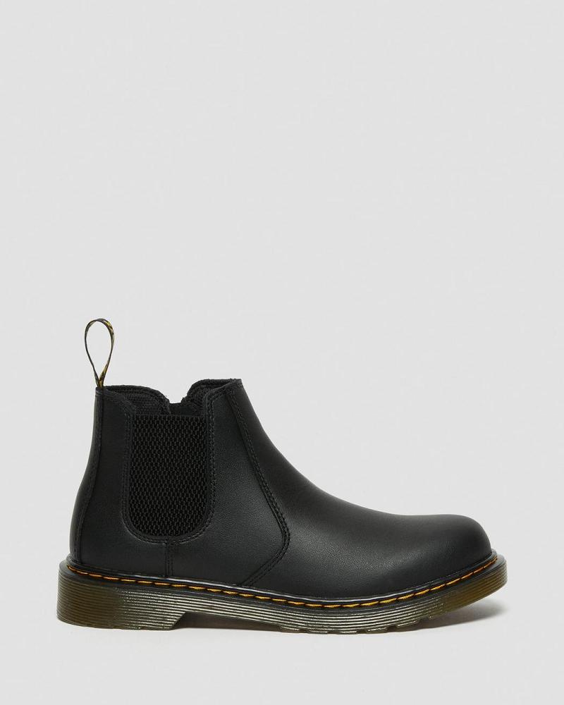 Dr Martens Youth 2976 Softy T Læder Chelsea Støvler Børn Sort | DK 671KOR